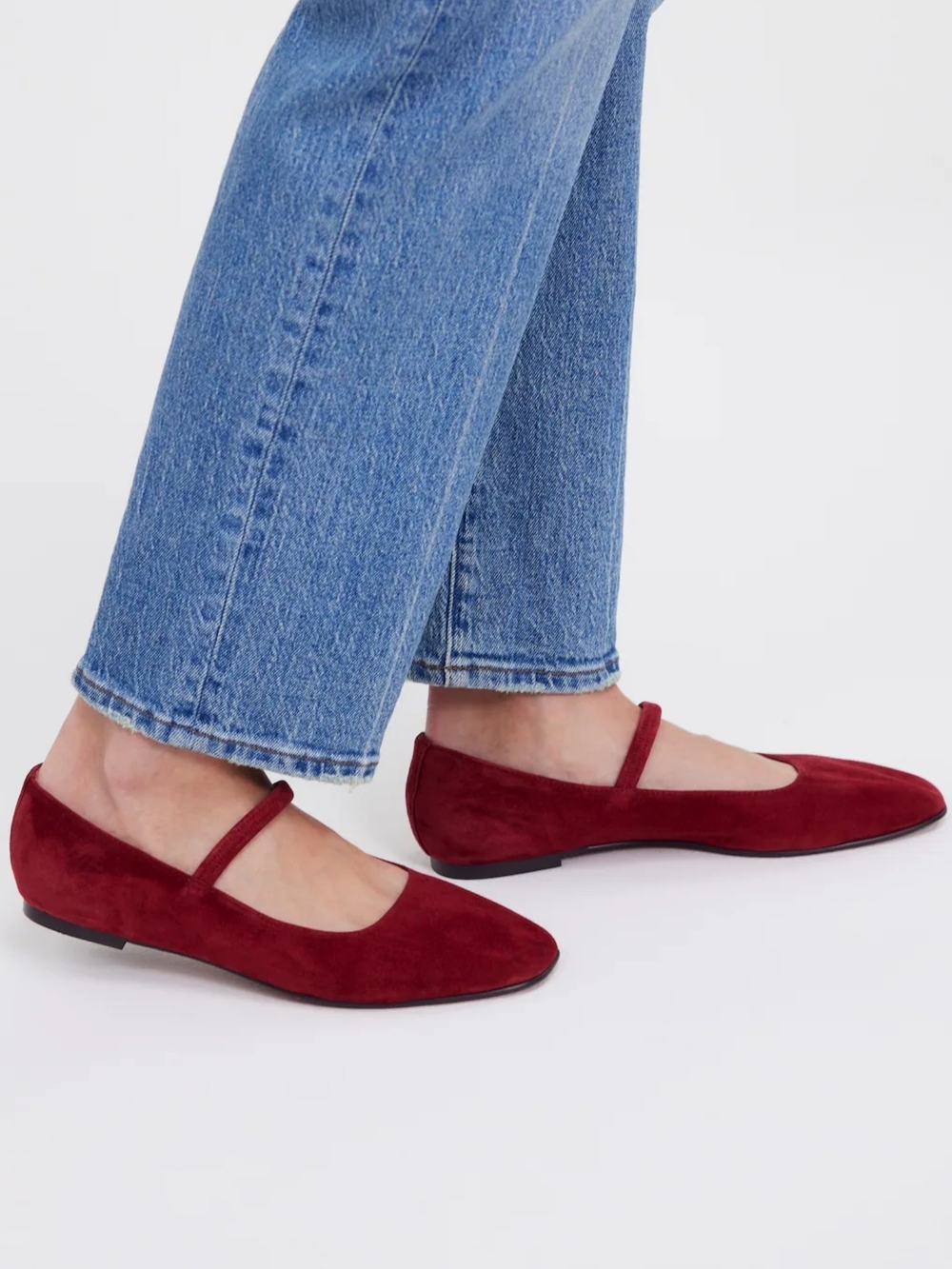 New! Madewell Greta Ballet Ruby Port Leather Suede Flats 9 - Picture 2 of 14